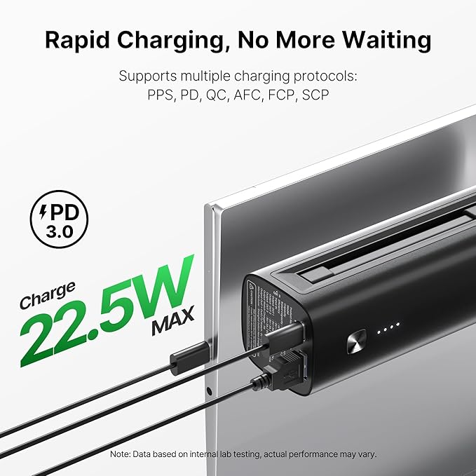 Autel Power Bank, LiFePO4 Battery 15,000mAh Portable Charger Top-Notch Safety, PD 3.0 Fast Charging Compatible with iPhone 16/15/14 Series, AirPods, Apple Watch, Samsung etc (Flight-Approved)