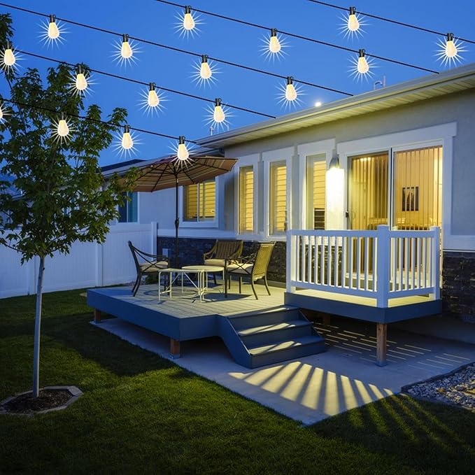 120FT Outdoor String Lights, Ultra Long Waterproof 30+2 Shatterproof Bulbs Led Outside Patio Lights for Porch Deck Garden Backyard Balcony Wedding Party Decor