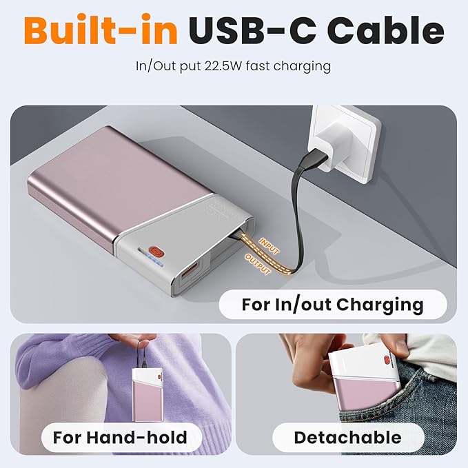 Portable Charger 20000mAh, 22.5W PD 3.0+QC 4.0 Fast Charging Power Bank, Cooler & Unbreakable Aerospace Metal Case for iPhone 16 15 14, Android, iPad, Samsung Google Tablet & More (Travel Essential)