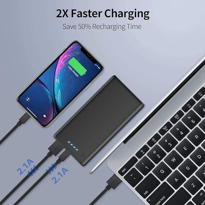 Portable Charger Power Bank 26800mah,Ultra-High Capacity Safer External Cell Phone Battery Pack,2 USB Output High Speed Charging Power bank Compatible with iPhone 16/15/14/13/12 Galaxy Android LG etc