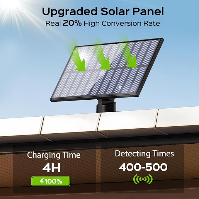 Adiding Solar Outdoor Lights, 2800LM LED Flood Lights with 16.4 Ft Cable, Remote Control Solar Motion Sensor Lights with 3 Modes, Solar Powered Security Lights for Outside Patio, Yard, Garage, 1 Pack