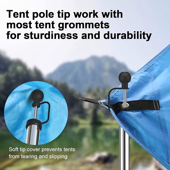 KOMCLUB Telescoping Tent Poles - Adjustable 94.5" Camping Poles with Stainless Steel Rods for Hiking and Outdoor Activities