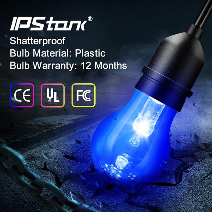 48FT Outdoor Patio Lights Color Changing, RGB LED String Lights with 16 E26 Shatterproof Edison Bulbs, Dimmable Patio String Lights for Bistro Backyard Garden, 1 Remote Controllers