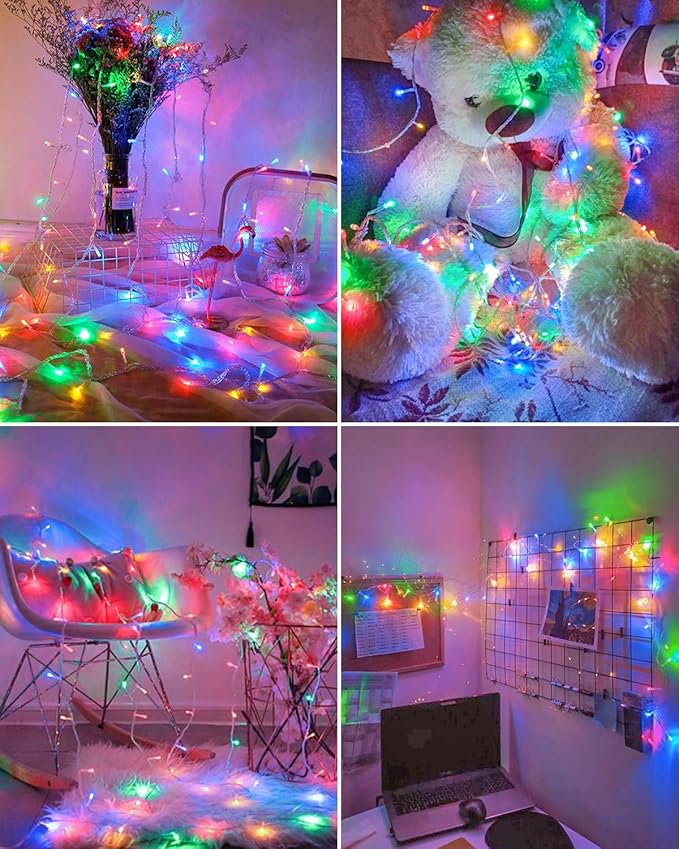 125FT 380LED Christmas Lights, Extra Long Outdoor String Lights Waterproof, Timer & Memory, 8 Modes Dimmable Plug in Fairy for Classroom Decor Outside Tree Wedding Patry Multicolor
