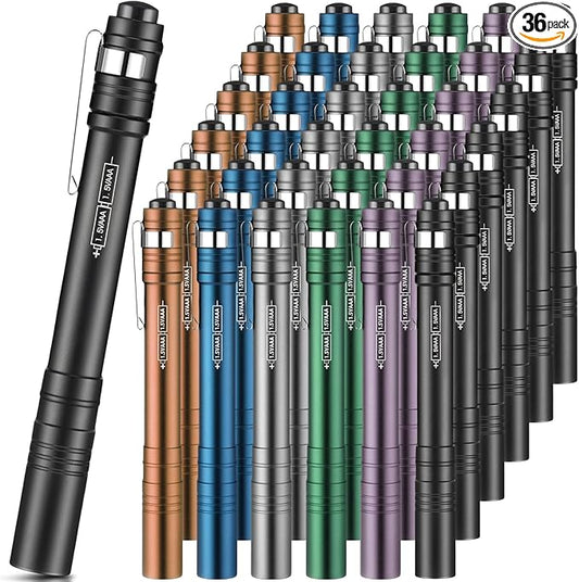 Mini Pen Flashlights Bulk LED Pen Lights Aluminum Pocket Flashlights with Clips Small Handheld Torches Gifts for Camping Hiking Emergency Outdoor