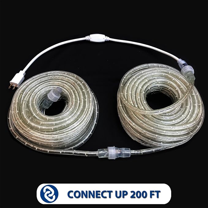 100Feet 1080bulbs LED Rope Lights 120V Waterproof for Indoor Outdoor use IP65 for Party,Camping,Backyard,Fence,Stairs,Pond,X'Mas Decoration,Patriot,Independence Day,4th of July (Red White Bule)
