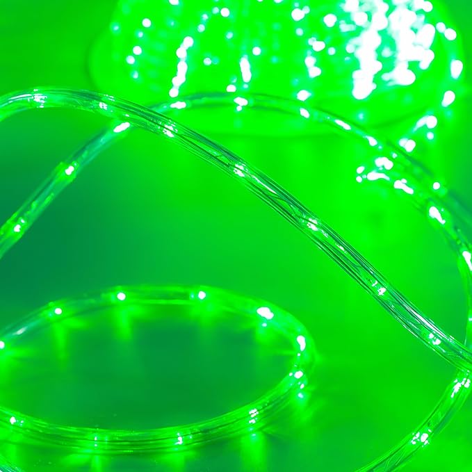 Waterproof LED Rope Lights, Connectable & Flexible with 8 Modes, Outdoor Lighting for Deck, Garden, Pool, Patio & Christmas Decor (Green, 20ft)