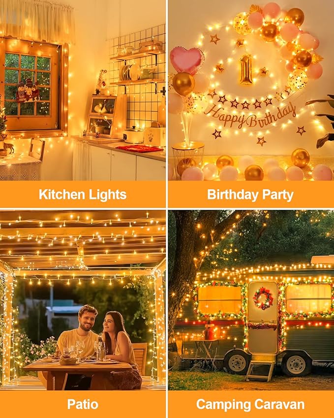 125FT 380 LED Warm Christmas Lights, Plug in Christmas String Lights Connectable, Timer & Memory, Waterproof Twinkle Tree Light for Indoor Outdoor Classroom Patio Yard Holiday Decoration