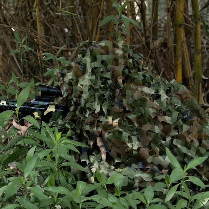 LOOGU Custom Woodland Camo Netting Camping Military Hunting Camouflage Net 6.5 x 10ft, 6.5 x 26ft, 10 x 10ft, 10 x 13ft, 10 x 16.5ft, 13 x 16.5ft, 16.5 x 20ft, 20 x 20ft