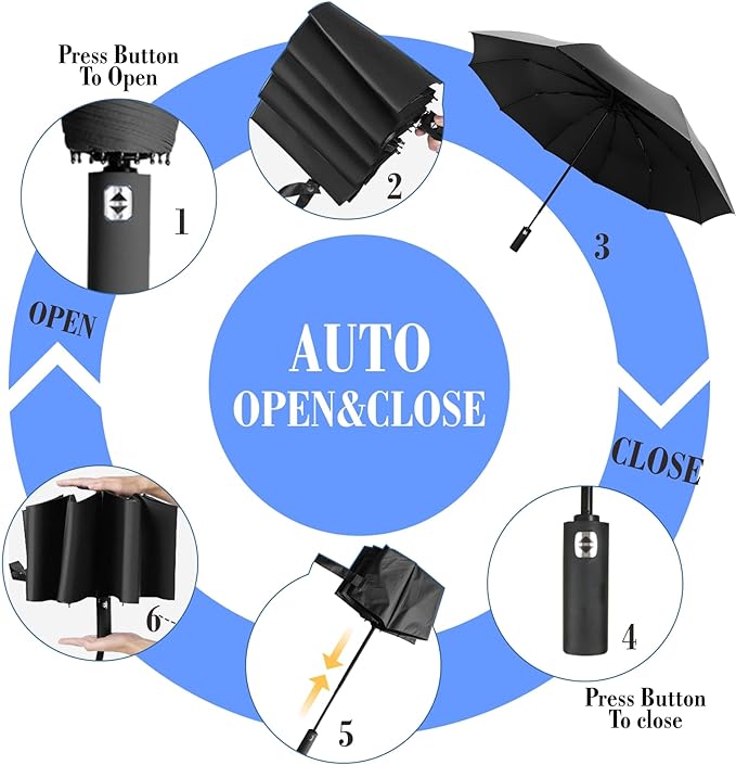 UPF 50+ Beach Umbrella with Adjustable Universal Clamp