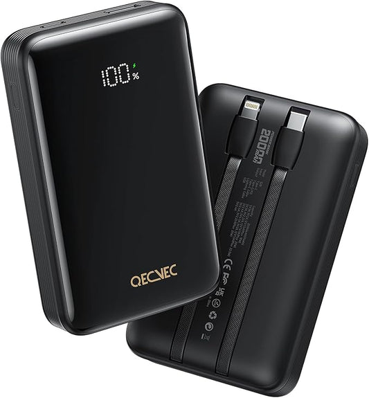 Portable Charger 20000mAh, 22.5W Power Bank Fast Charging, High Capacity Cell Phone Portable Power Banks with for iPhone, Samsung, Android etc, Travel Essential (Black)