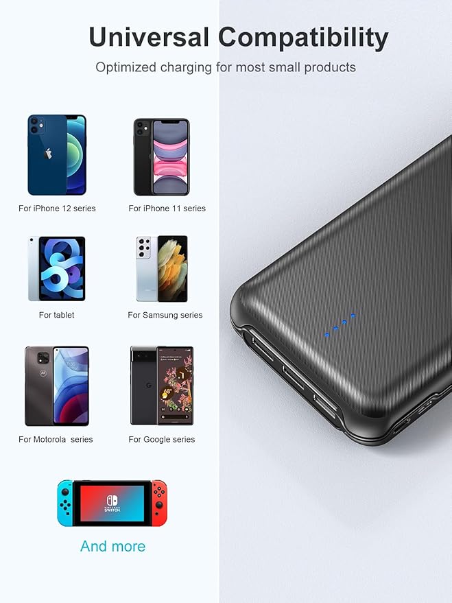 Portable Charger, Power Bank 30000mAh Battery Pack with 22.5W Fast Charging, 4 Outputs External Charger PD 20W USB C for iPhone, Samsung, Pad Mini, and More