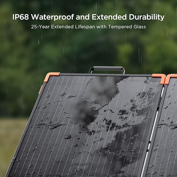 100 Watt Portable Solar Panel with 20A PWM Controller,Camper Essentials,19V Foldable Solar Panel Kit for Power Station & 12V Batteries,23.5% High Efficiency IP68 Waterproof for Camping RV Trip