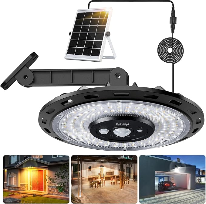 Solar Light Indoor Outdoor, 3000LM Solar Shed Light Rotation Design, Waterproof 5 Modes (2 for All Day Lighting) Motion Sensor, Dimmable Remote for Barn Patio Chicken Coop Gazebo Garage