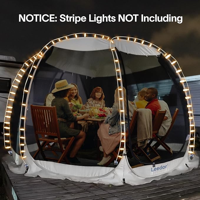 LEEDOR Pop Up Screen House, 6-10-15 Person Outdoor Screen Tent，Camping Screen Room with Carry Bag, Screened Gazebo with Mosquito Netting, Instant UV Resistant Sun Shelter for Garden, Patio, Backyard
