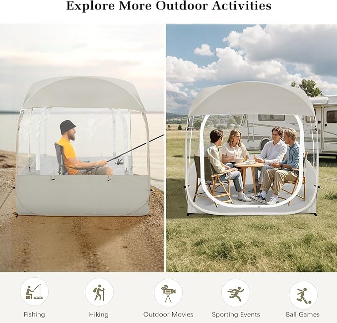 Sports Tent, Instant Weather Proof Clear View Bubble Tent with Carry Bag, Portable & Foldable Pop Up Tents Shelter for Watching Sports Events, Camping, Fishing