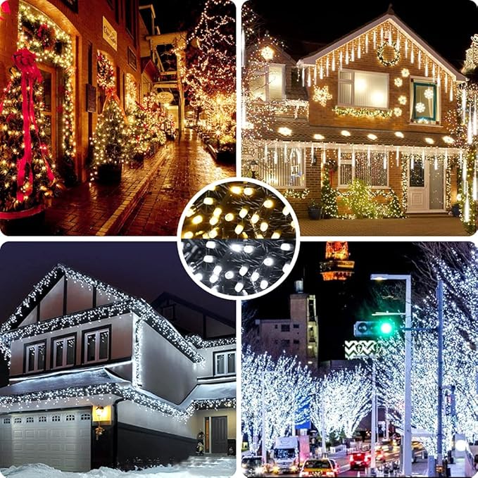 AmyHomie Color Changing Christmas Lights, 108Ft 300LED White Warm White Christmas String Lights, 8 Modes Waterproof Fairy String Lights for Outdoor & Indoor Christmas Tree Home Patio Garden Decor