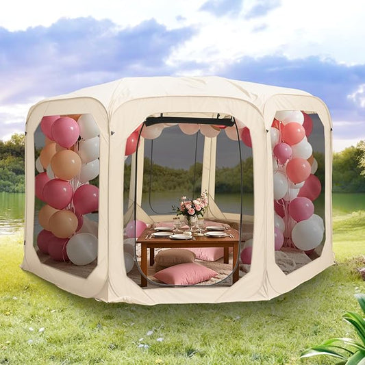 Screen House Tent Portable Canopy with Mosquito Net Outdoor Room Perfect for Patio Backyard Gazebo Picnic Mesh.