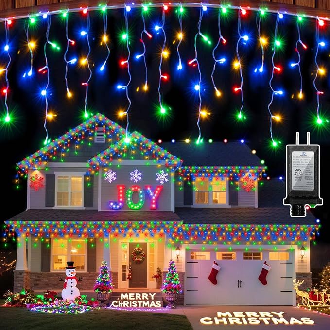 1620 LED Christmas Lights with 360 Drops,164ft 8 Modes Fairy Hanging String Lights with Time Waterproof, Plug-in Hanging String Lights for Holiday Wedding Party Christmas Decor (Multicolor)