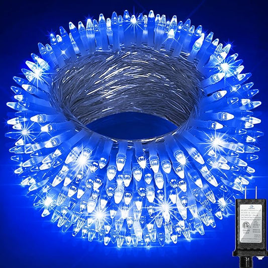 492FT Christmas Lights Outdoor, 1300 LED Extra Long LED String Lights 8 Modes Christmas Tree Lights, with Timer & Momory Function Waterproof Decorations for Xmas Yard Tree Party Home Garden Blue