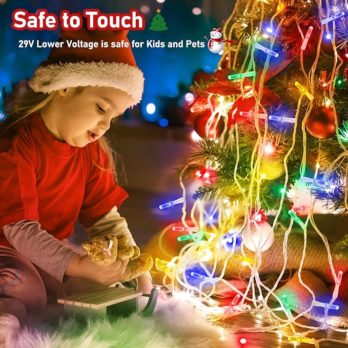 XURISEN Upgraded 561FT 1400 LED Christmas Lights Outdoor, Super Long String Lights 8 Modes & Memory Timer Plug in Fairy Lights for Home Xmas Tree Party Wedding Decor -Multicolor