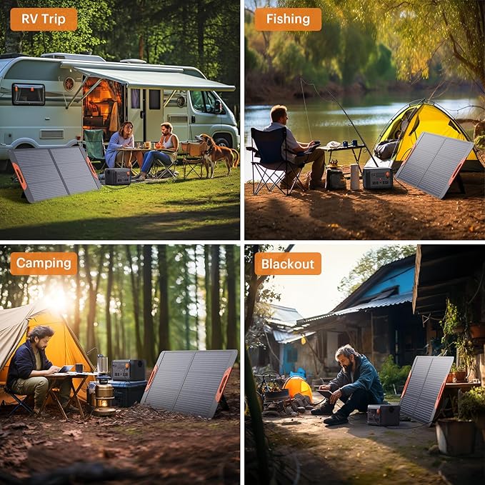 100W Portable Solar Panel,Camping Essentials, 20V ETFE Foldable Solar Charger for Power Station,QC3.0 USB-A &Type-C Output,23.5% High Efficiency IP67 Waterproof for Camping RV Hurricane