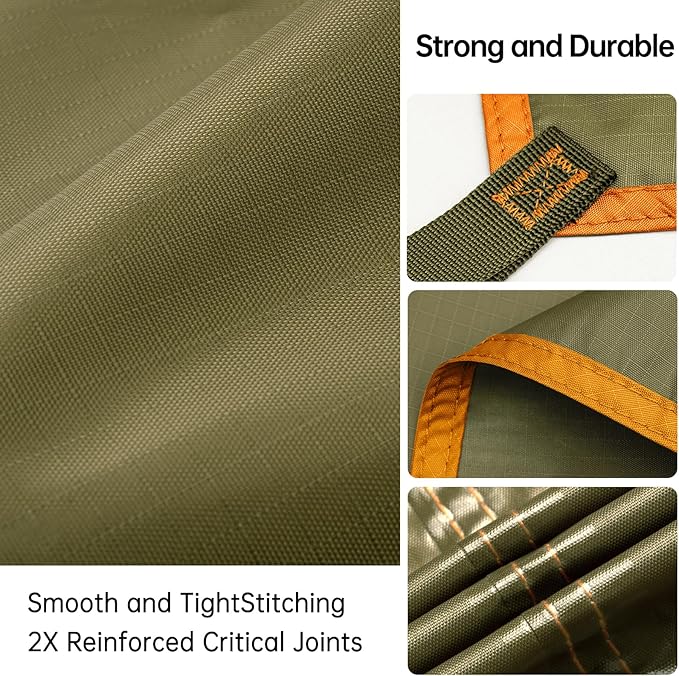 FREE SOLDIER Waterproof Portable Tarp Multifunctional Outdoor Camping Traveling Awning Backpacking Tarp Shelter Rain Tarps (Simplify Brown 10×10.5ft)