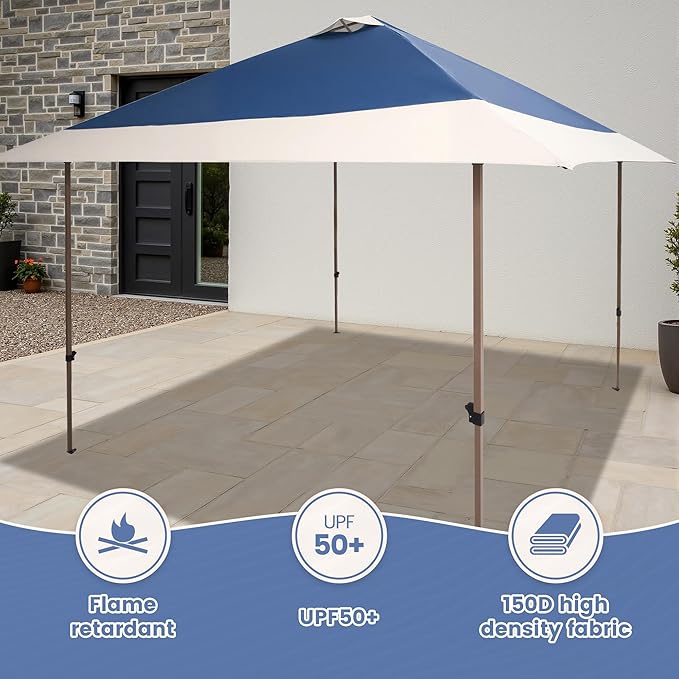 13x13 Canopy Replacement Top Cover with Air Vent Silver Coated Only Fit for Suntime Outdoor Instant Easy Pop Up Canopy (Replacement Top Only)