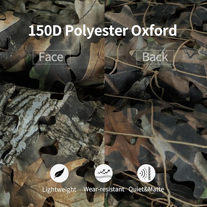 LOOGU Custom Woodland Camo Netting Camping Military Hunting Camouflage Net 6.5 x 10ft, 6.5 x 26ft, 10 x 10ft, 10 x 13ft, 10 x 16.5ft, 13 x 16.5ft, 16.5 x 20ft, 20 x 20ft