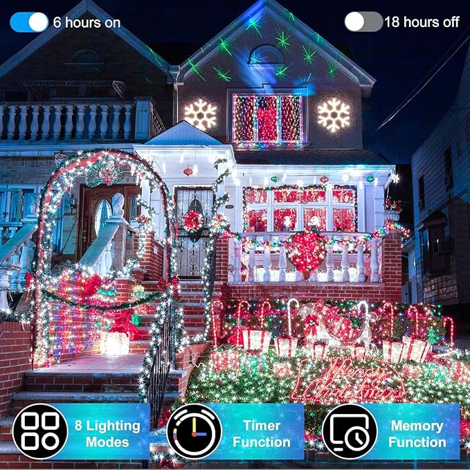 1500 LED 470FT Christmas String Lights Outdoor, 12 Pro Modes and Timer Memory & Brightness, Plug in Waterproof Clear Wire Twinkle Light for for Xmas Yard Tree Wedding Party Decor (Cool White)