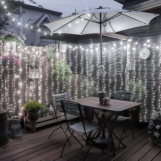 246FT 600 LED Christmas Lights Outdoor Indoor Waterproof 8 Modes String Lights for Outside Cool White Christmas Tree Lights Plug in for Outside Bedroom Wedding Party Holiday Decorations