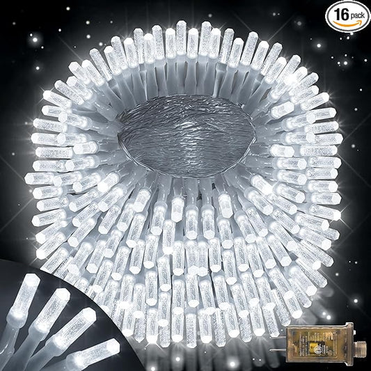XURISEN Upgraded 403FT 1000 LED Christmas Lights Outdoor, Super Long String Lights 8 Modes & Memory Timer Plug in Fairy Lights for Home Xmas Tree Party Wedding Decor -Cool White