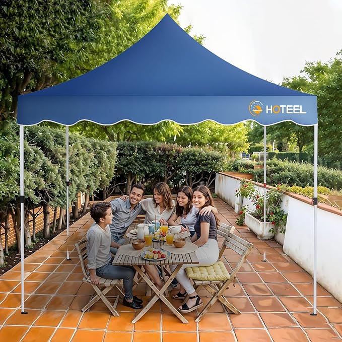 HOTEEL 10×10 Pop Up Canopy, UV 50+ and Waterproof Canopy Tent 10×10, Thickened Frame, Large Space Easy Pop Up Canopy, Outdoor Canopy for Weddings, Beaches, Parties, Patio (Blue)