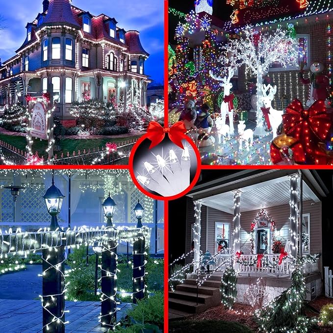 1500 LED 470FT Christmas String Lights Outdoor, 12 Pro Modes and Timer Memory & Brightness, Plug in Waterproof Clear Wire Twinkle Light for for Xmas Yard Tree Wedding Party Decor (Cool White)