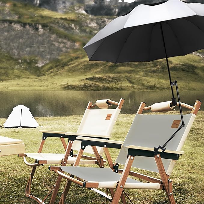 UPF 50+ Golf Umbrella with Adjustable Universal Clamp, Portable Umbrellas for Rain, Manual Open & Close, for Beach Chair, Golf Cart, Stroller, Bleacher, Patio