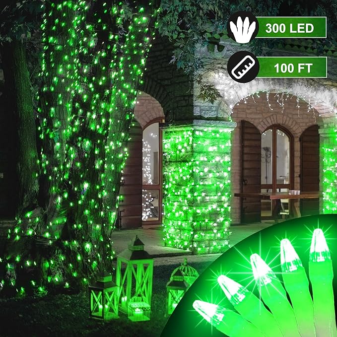 300LED 100FT Christmas String Lights, 8 Modes Fairy Lights Connectable, Indoor Outdoor LED String Lights with Timer & Memory for Christmas Tree Bedroom Yard Door Wedding Xmas Classroom Decor (Green)