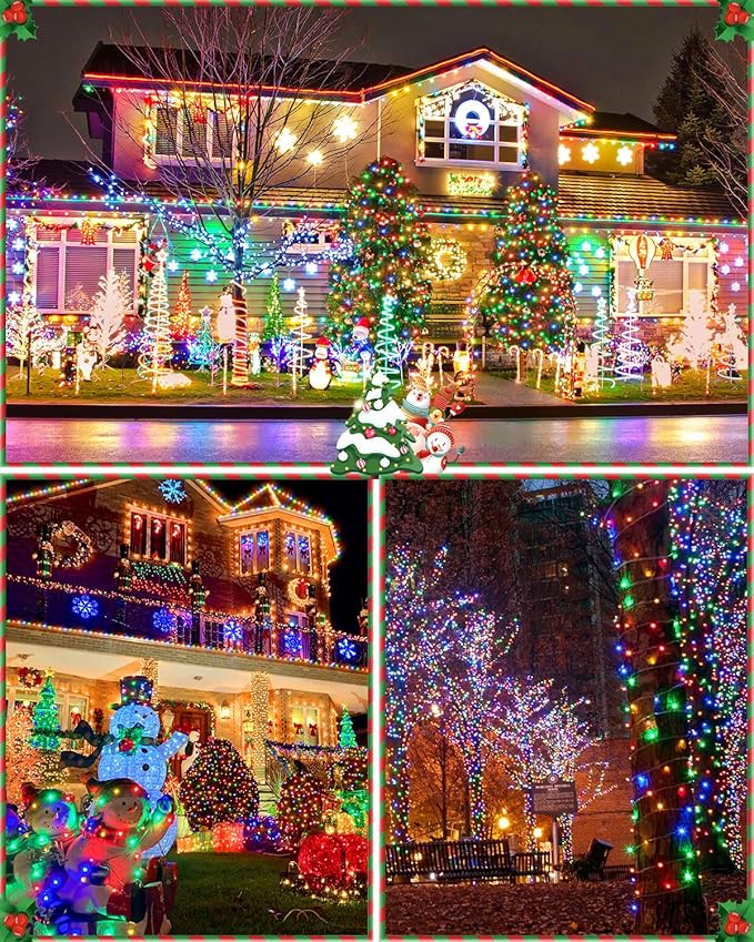 355FT 900 Christmas Lights, Extra Long Outdoor String Lights Waterproof, Timer & Memory, 8 Modes Dimmable Plug in Fairy Lights for Classroom Tree Patry Holiday Indoor Decorations, Multicolor