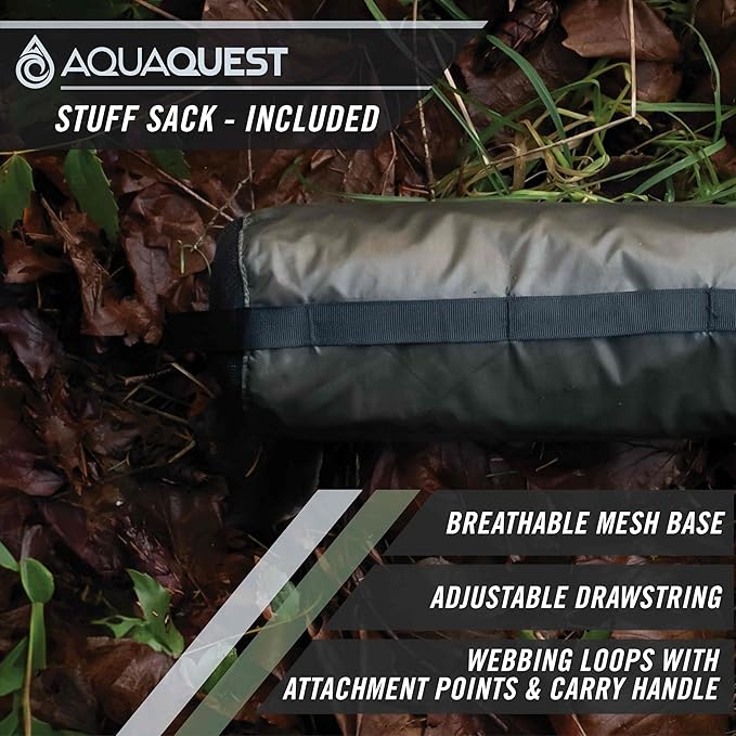 AquaQuest Defender Tarp – 100% Waterproof (20,000mm) Heavy-Duty Shelter for Camping, Bushcraft, Survival, Hammock, Basecamp, Hunting, Hiking & All-Season Use – 30 Options Available: 5 Sizes & 6 Colors