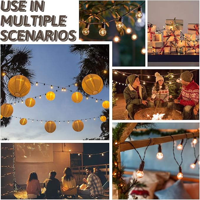 400 Ft String Light Hanging Kit Outdoor, Nylon Coated Stainless Steel 304 Wire Rope, String Light Kit Included Enough Accessories, Guide Wire for Outdoor String Lights, Patio Lights, Camping Lights