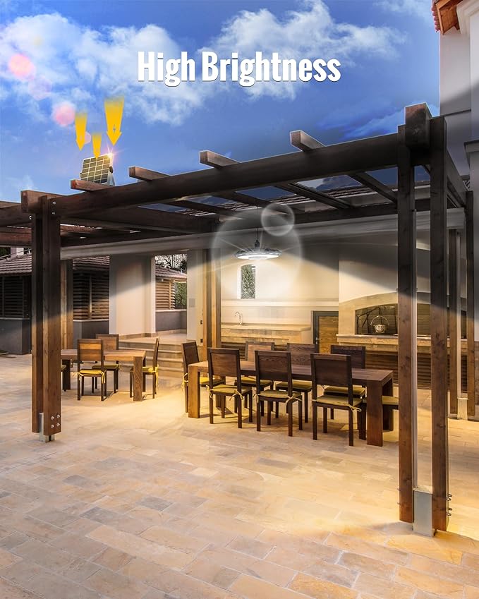 Solar Light Indoor Outdoor, 3000LM Solar Shed Light Rotation Design, Waterproof 5 Modes (2 for All Day Lighting) Motion Sensor, Dimmable Remote for Barn Patio Chicken Coop Gazebo Garage