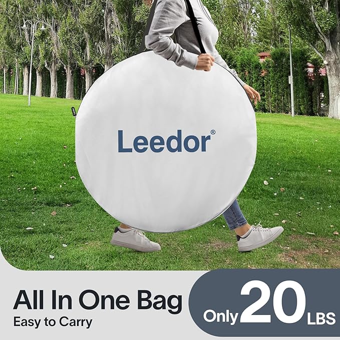 LEEDOR Pop Up Screen House, 6-10-15 Person Outdoor Screen Tent，Camping Screen Room with Carry Bag, Screened Gazebo with Mosquito Netting, Instant UV Resistant Sun Shelter for Garden, Patio, Backyard