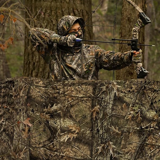 LOOGU Custom Woodland Camo Netting Camping Military Hunting Camouflage Net 6.5 x 10ft, 6.5 x 26ft, 10 x 10ft, 10 x 13ft, 10 x 16.5ft, 13 x 16.5ft, 16.5 x 20ft, 20 x 20ft