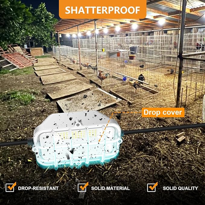 100ft LED Construction String Lights,Super Bright 300W 30000LM Waterproof IP67 Led String Work Lights, Construction Temporary Lights (Upgrad 100ft-10lights)