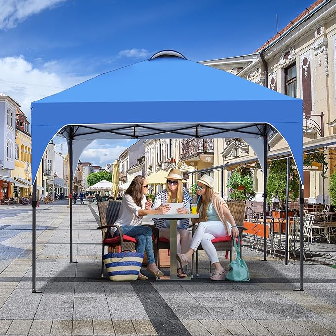 10x10 FT Pop Up Canopy, Instant Outdoor Canopy Tent with Carrying Bag, 3 Adjustable Heights - Portable for Event, Parties, Camping and More Outdoor Activities