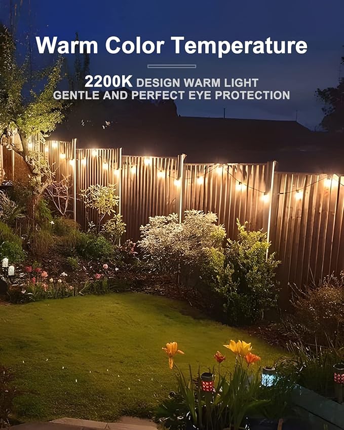 Lightdot LED Outdoor String Lights 300FT Patio Lights with 96 Shatterproof ST38 Vintage Edison Bulbs, Outside Hanging Light Waterproof for Porch, Deck, Garden, Backyard, Balcony, Dimmable