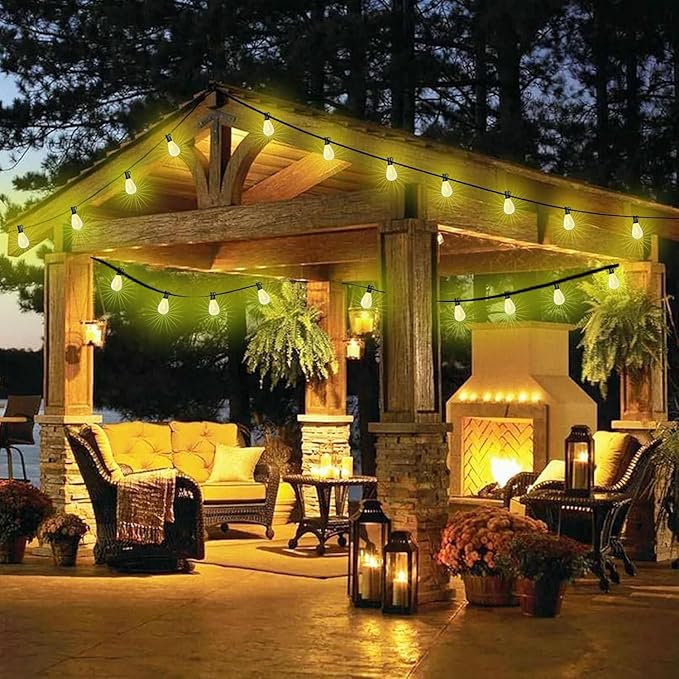 120FT Outdoor String Lights, Ultra Long Waterproof 30+2 Shatterproof Bulbs Led Outside Patio Lights for Porch Deck Garden Backyard Balcony Wedding Party Decor