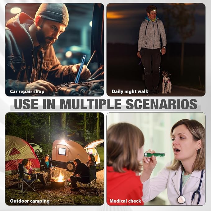 Mini Pen Flashlights Bulk LED Pen Lights Aluminum Pocket Flashlights with Clips Small Handheld Torches Gifts for Camping Hiking Emergency Outdoor