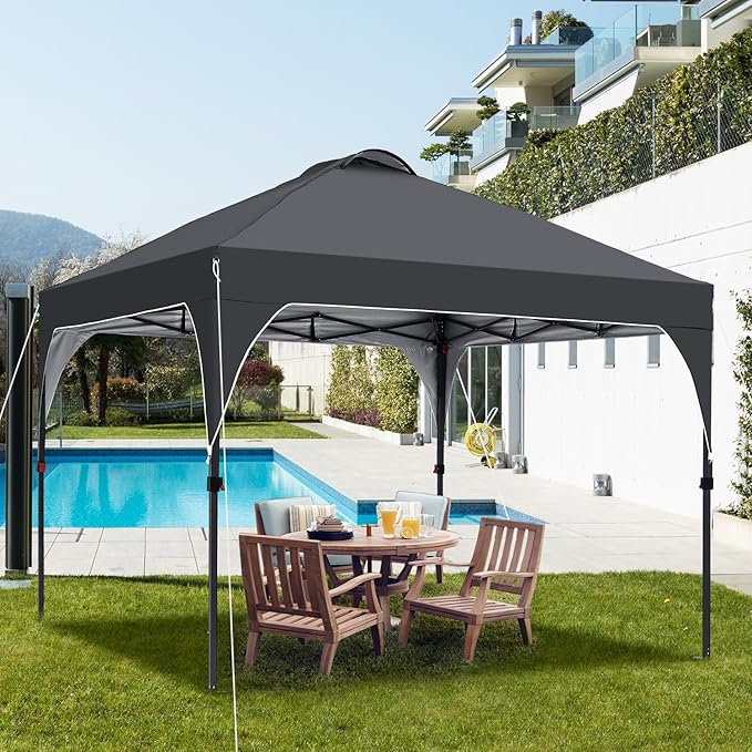 Pop Up Canopy, 8x8 FT Instant Outdoor Canopy Tent with Carrying Bag, 3 Adjustable Heights - Portable for Event, Parties, Camping and More Outdoor Activities