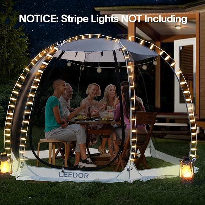 LEEDOR Pop Up Screen House, 6-10-15 Person Outdoor Screen Tent，Camping Screen Room with Carry Bag, Screened Gazebo with Mosquito Netting, Instant UV Resistant Sun Shelter for Garden, Patio, Backyard