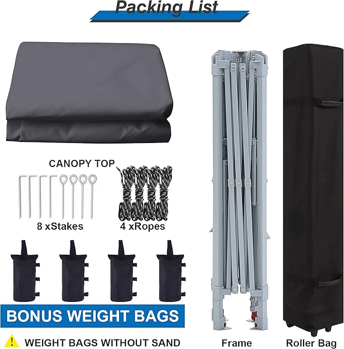 MASTERCANOPY 13x13 Pop-Up Canopy Tent Instant Shelter Outdoor Canopy with Wheeled Bag (Gray)